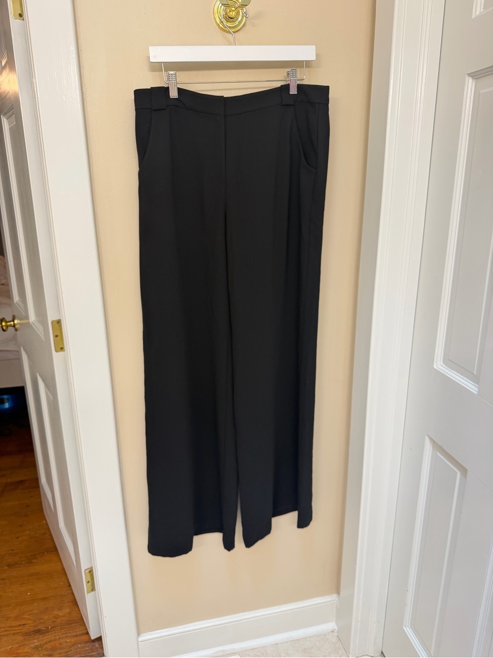 Amanda Uprichard Black Wide-Leg Trousers